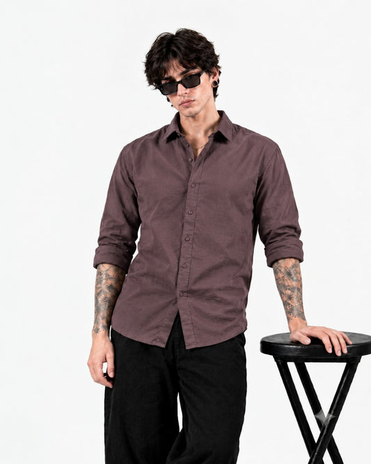 Mocha Brown Oxford Shirt