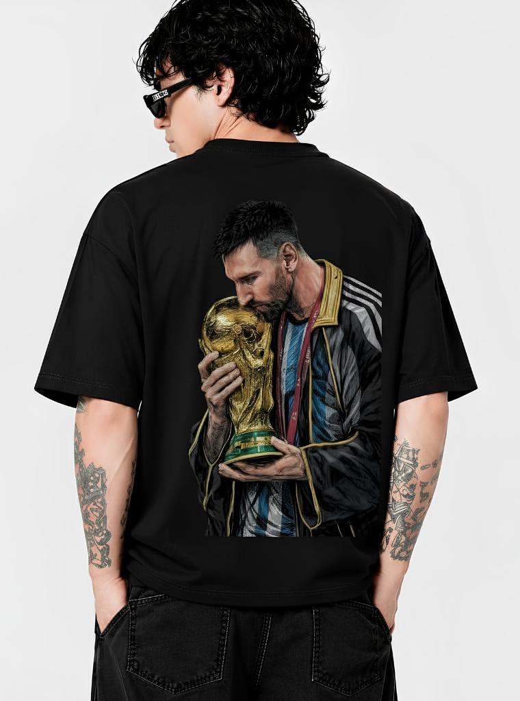 Lionel Messi #10 Minimalist Silhouette Graphic - Oversized Tee