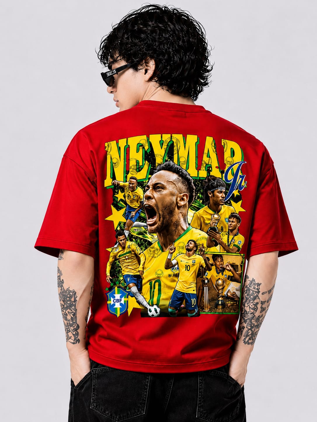 Neymar Jr. "Brasil Legacy" Collage - Oversized Tee
