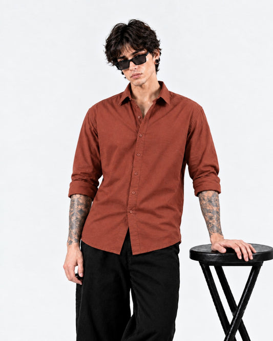 Wine Maroon Oxford Shirt