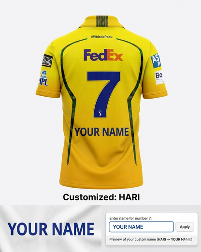 OG CSK Jersey - Customize Your Name