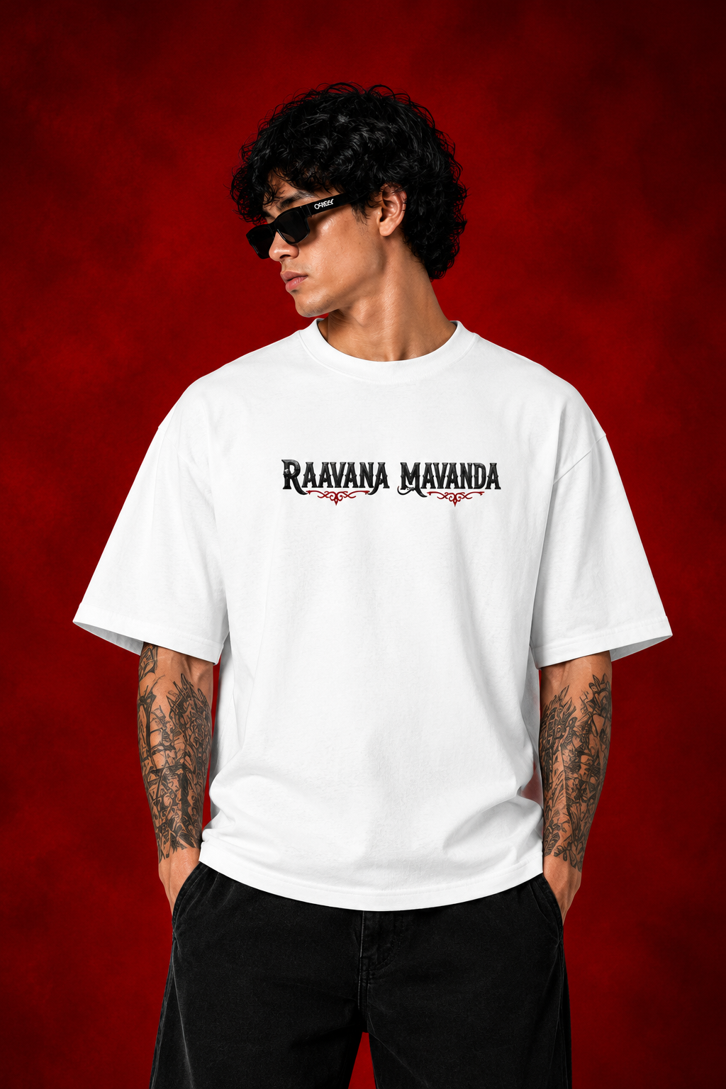 Raavana Mavanda Graphic Back Print Oversized T-Shirt