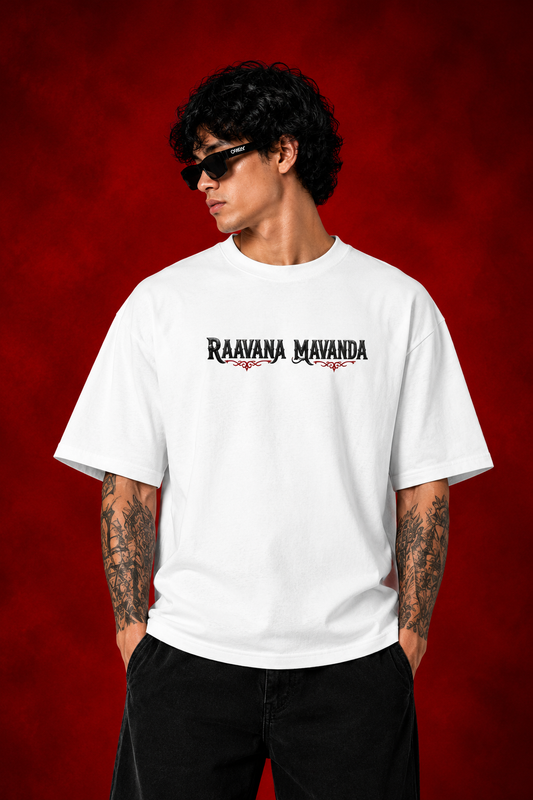 Raavana Mavanda Graphic Back Print Oversized T-Shirt