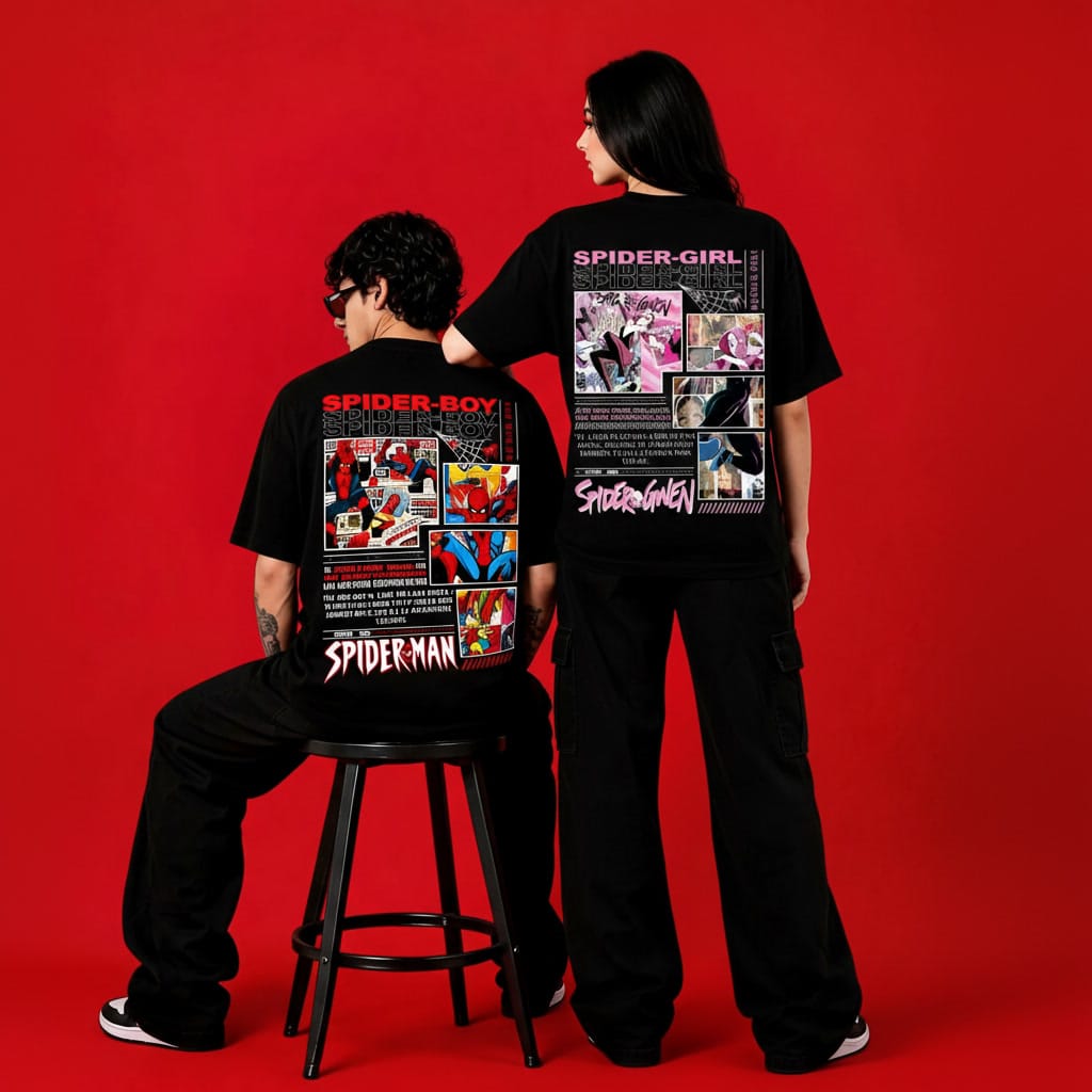 Spider-Man & Spider-Gwen Couple T-Shirt Combo (Set of 2)