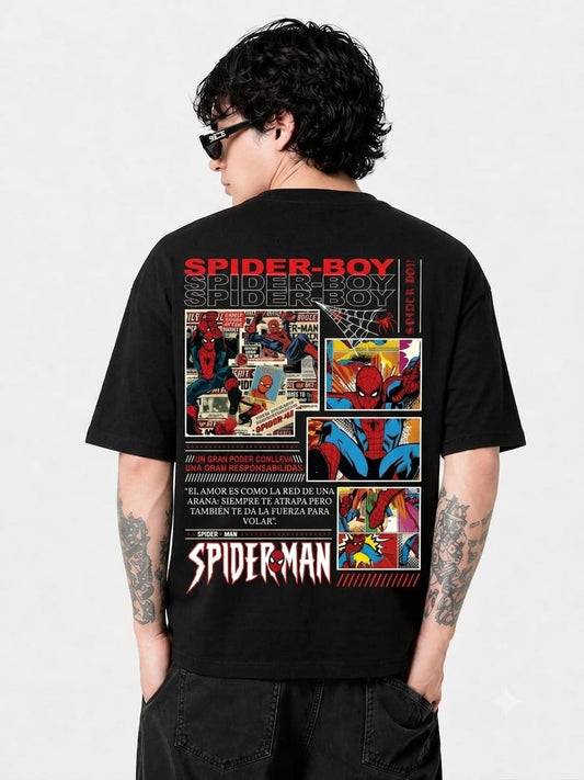 Spider-Man Retro Comic Print Oversized Tee